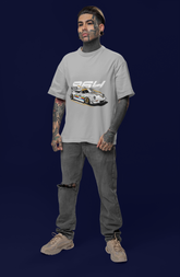 Porsche 964 Racing Oversized T-Shirt – JDM Euro Car Graphic Unisex Streetwear | 240 GSM Cotton